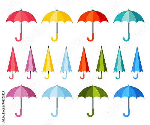 Umbrella icon vector set. Set of Colorful umbrella illustrations.