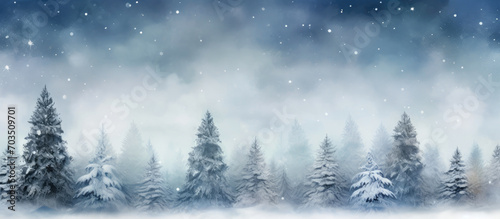 Snow-Kissed Christmas Forestscape
