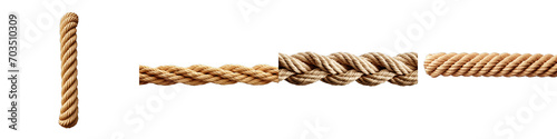 Waved beige rope Hyperrealistic Highly Detailed Isolated On Transparent Background Png File