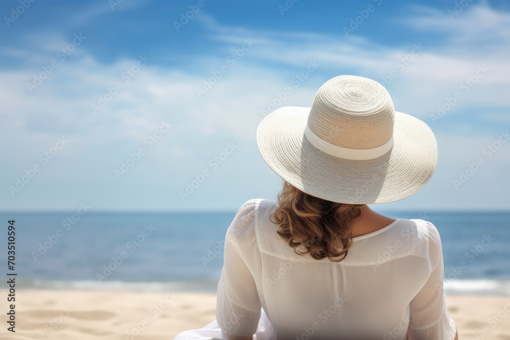 Beachside Elegance: Back Portrait Perspective