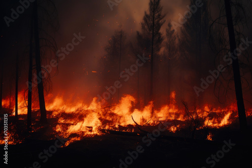 Searing Serenity: Burning Woodland