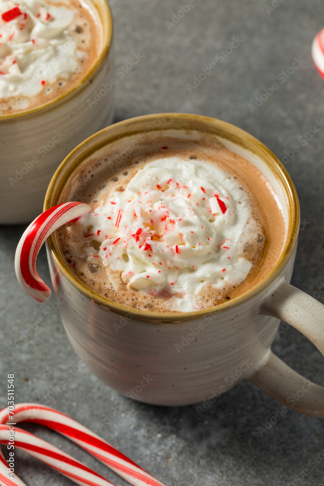Warm Sweet Holiday Peppermint Hot Chocolate Cocao Warm Sweet Holiday Peppermint Hot Chocolate Cocao