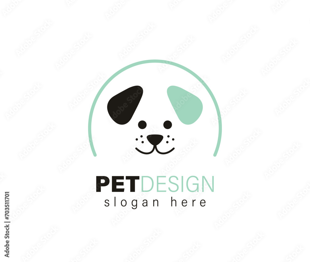 Dog icon. Vector isolated funny puppy head logo illustration Dog icon. Vector isolated funny puppy head logo illustration