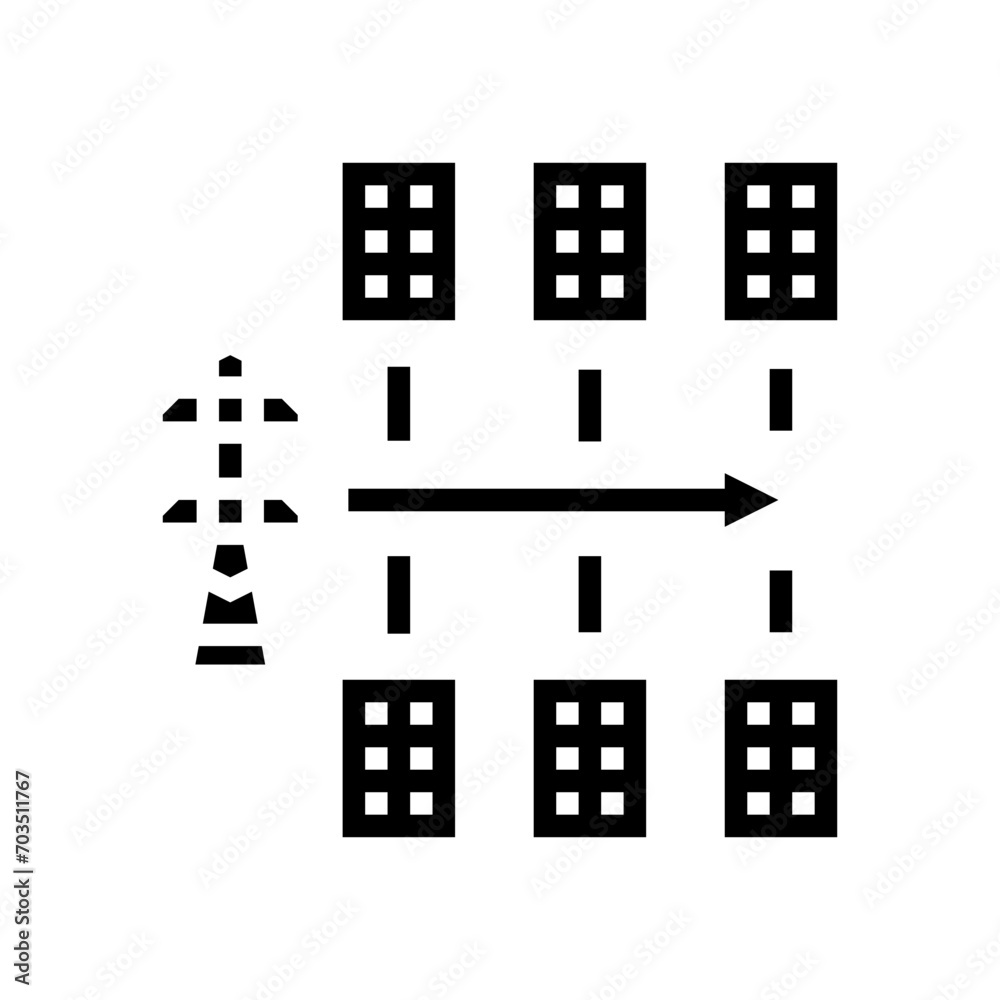 planning electric grid glyph icon vector. planning electric grid sign. isolated symbol illustration