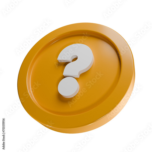 question mark gold coin PNG transparent background