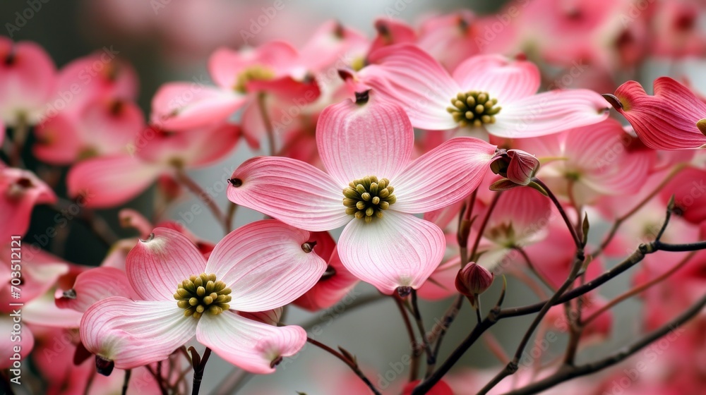 Dogwood Flowers created with Generative AI Technology, ai, generative