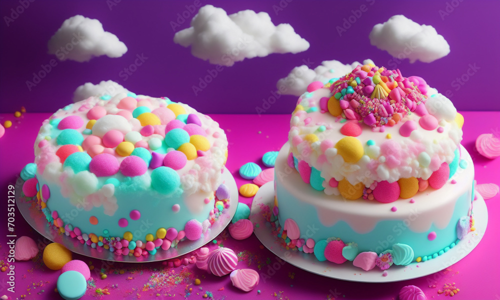 Beautiful colorful cake. Generative AI
Beautiful colorful cake. Generative AI