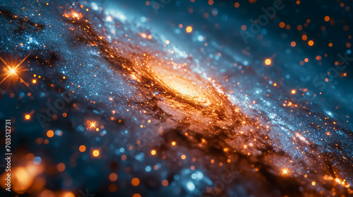 Abstract background of cosmic space with stars and nebula. 3d rendering
