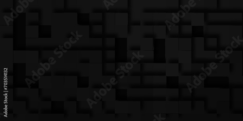 Black mosaic texture abstract background geometric pattern, 3D cubic black pattern technology backgrounds with block pattern, Luxurious retro abstract elegance black background with pattern.