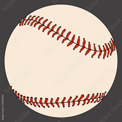beige colored baseball with red thread as an element for illustration