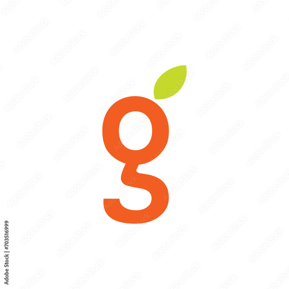 Letter G leaf nature food logo design timeless emblem brand identity logotype abstract minimalist monogram typography vector logo