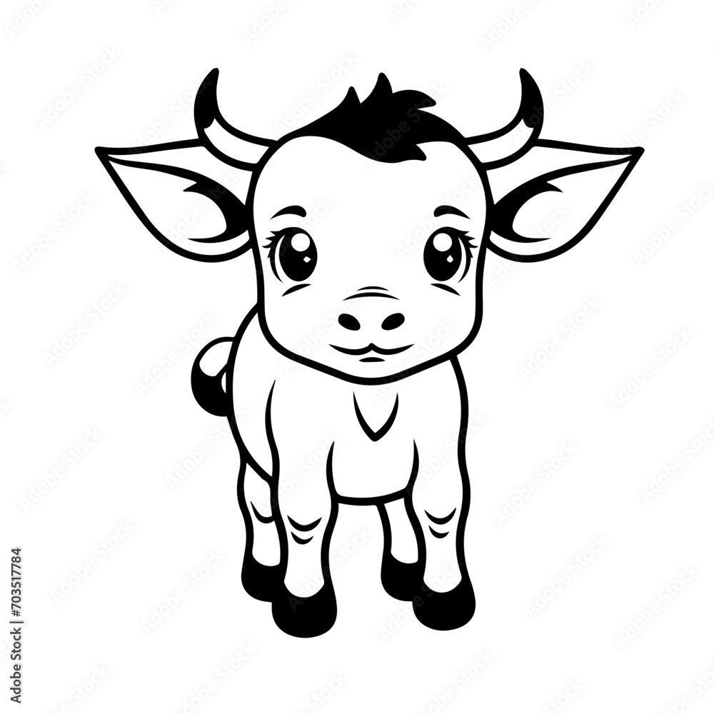 Adorable Cow Cartoon Vector Illustration Adorable Cow Cartoon Vector Illustration