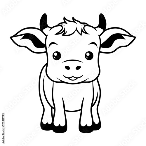 Adorable Cow Cartoon Vector Illustration