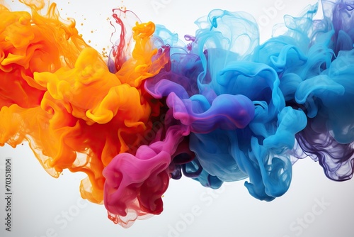 Color ink in water. Generative AI.