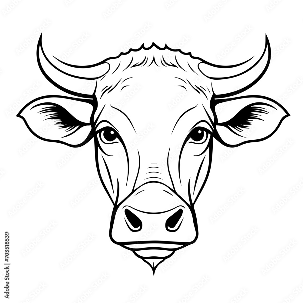 Stylized Cow Head Vector Portrait Stylized Cow Head Vector Portrait