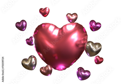 Some Heartshaped balloons with transparent background