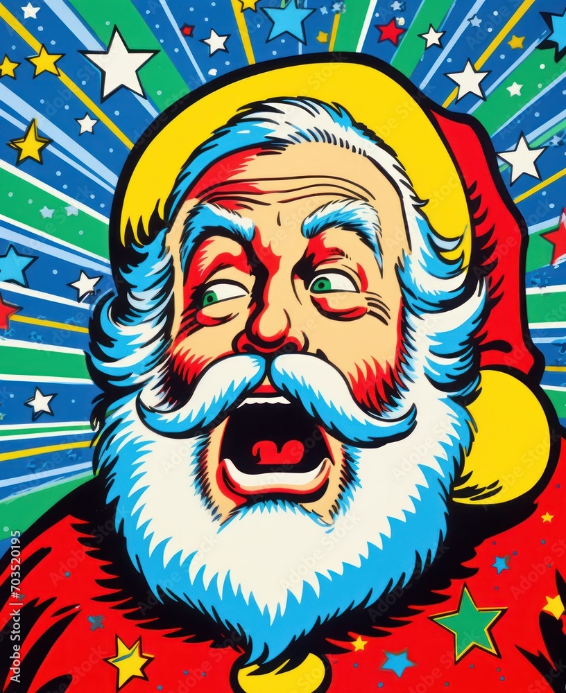 Christmas Santa Claus, pop art