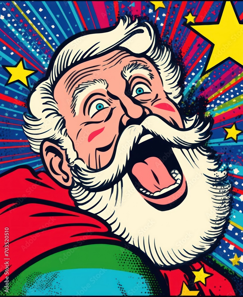 Christmas Santa Claus, pop art Christmas Santa Claus, pop art