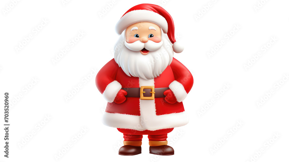 A cute traditional Santa Claus with a white beard and red coat, isolated on transparent A cute traditional Santa Claus with a white beard and red coat, isolated on transparent