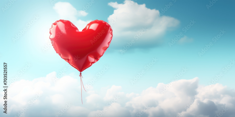 Red Heart Baloon on Banner side Red Heart Baloon on Banner side