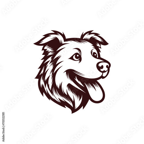 vector hand drawn dog logo illustration template. © Miraz