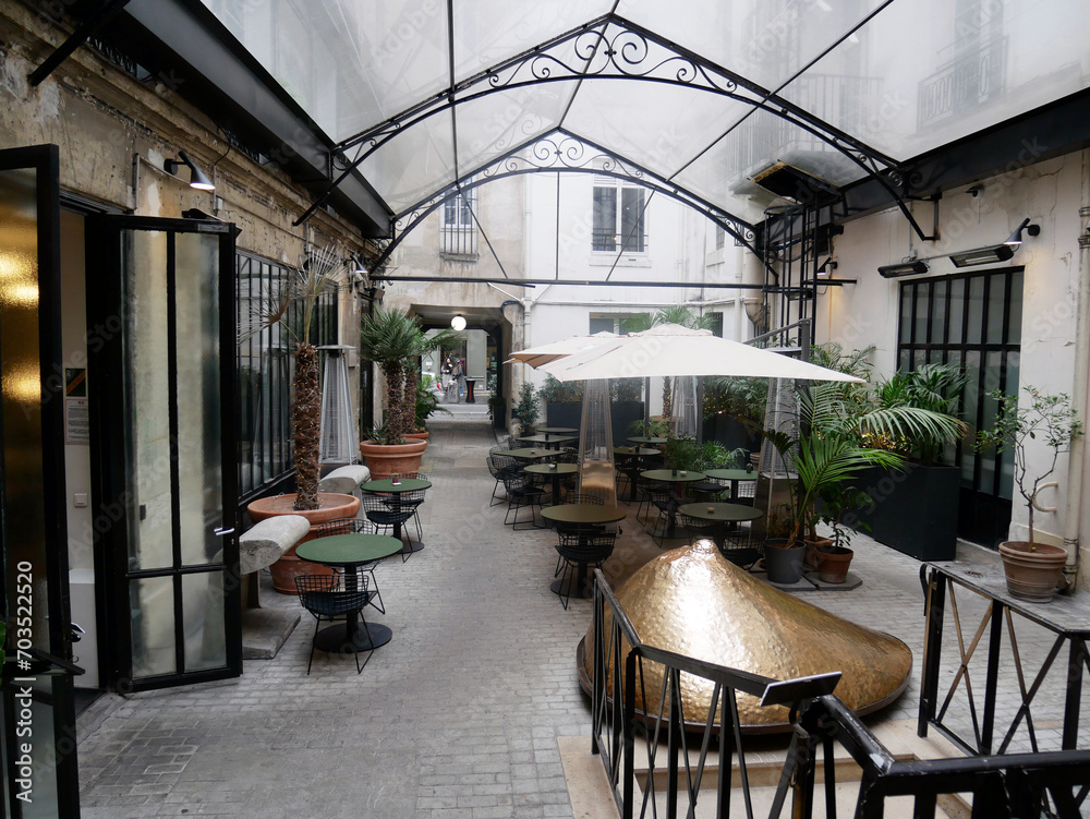 Naklejka premium The café restaurant at the entrance of foundation Azzedine Alaïa in Paris