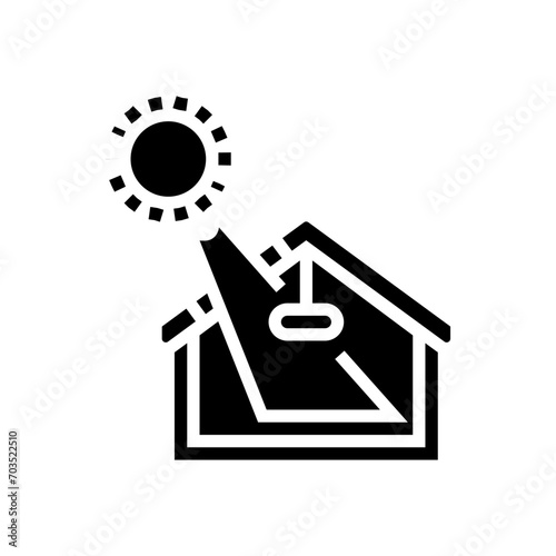 daylight harvesting green building glyph icon vector. daylight harvesting green building sign. isolated symbol illustration
