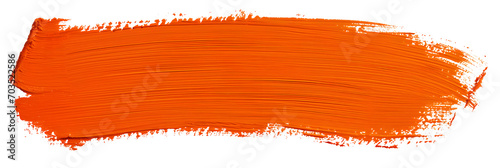 Orange stroke of paint texture isolated on transparent background