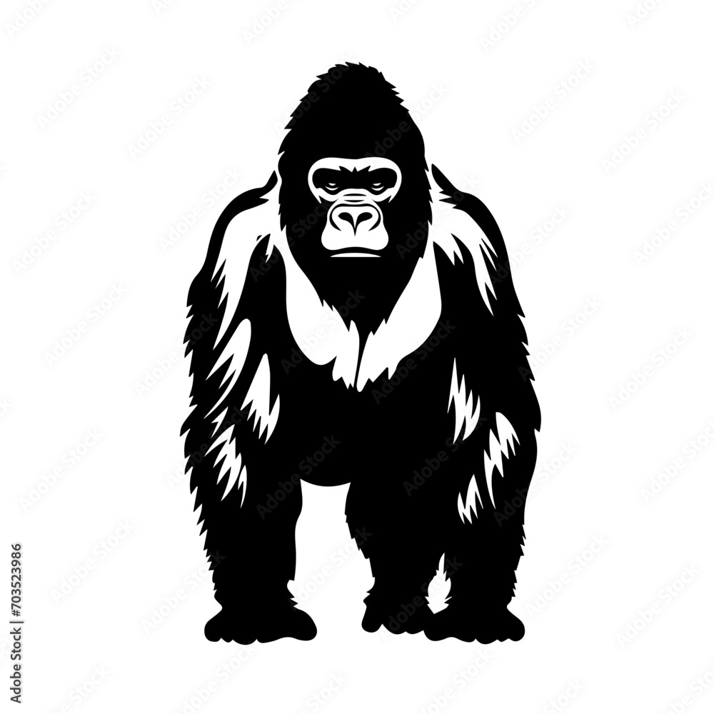 Majestic Gorilla in Natural Habitat Vector Majestic Gorilla in Natural Habitat Vector