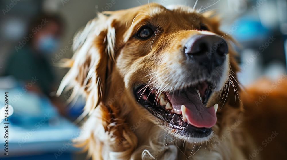 Dental Scaling for Canine A vet performing dental scaling for a dog