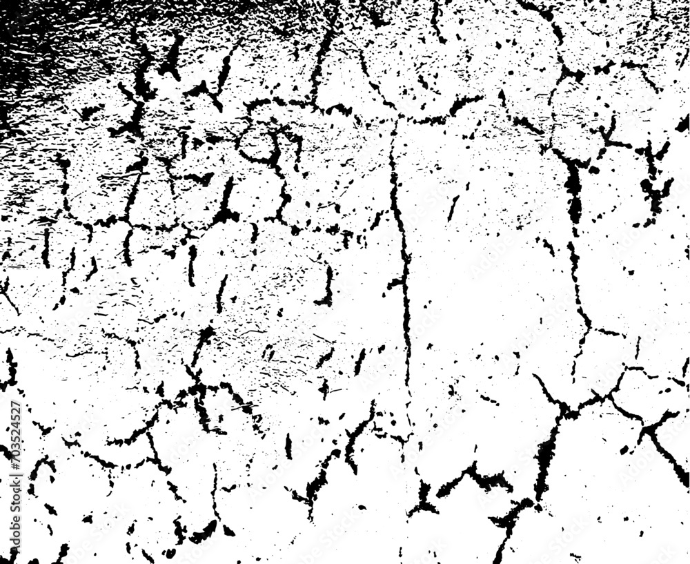 Texture grunge distressed overlay - cracked plaster on a concrete wall vector image