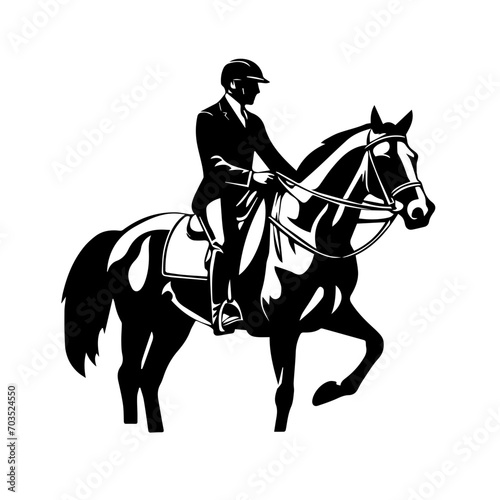 Equestrian Horse Rider Sporting Vector Art