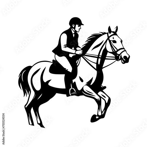 Equestrian Horse Rider Sporting Vector Art