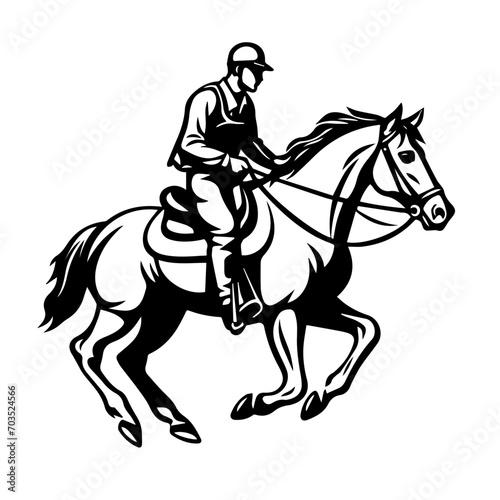 Equestrian Horse Rider Sporting Vector Art