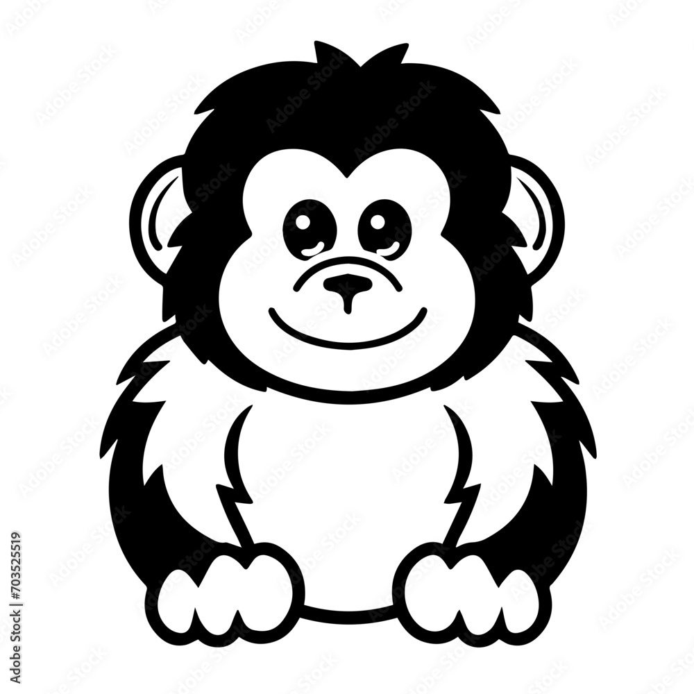 Adorable Kawaii Gorilla Cartoon Vector Adorable Kawaii Gorilla Cartoon Vector