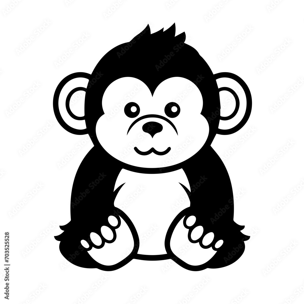 Adorable Kawaii Gorilla Cartoon Vector Adorable Kawaii Gorilla Cartoon Vector