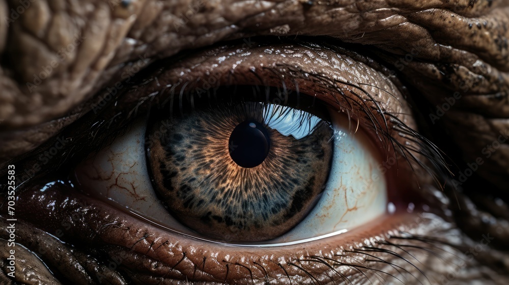 Eye of a rhino, close-up, pupil Eye of a rhino, close-up, pupil