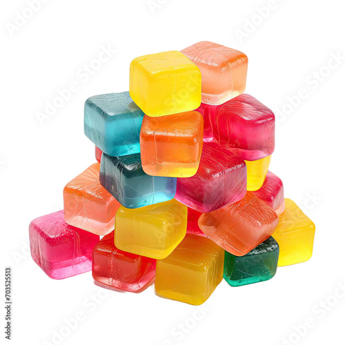 colorful jelly candies isolated on transparent background, sugared sweets 