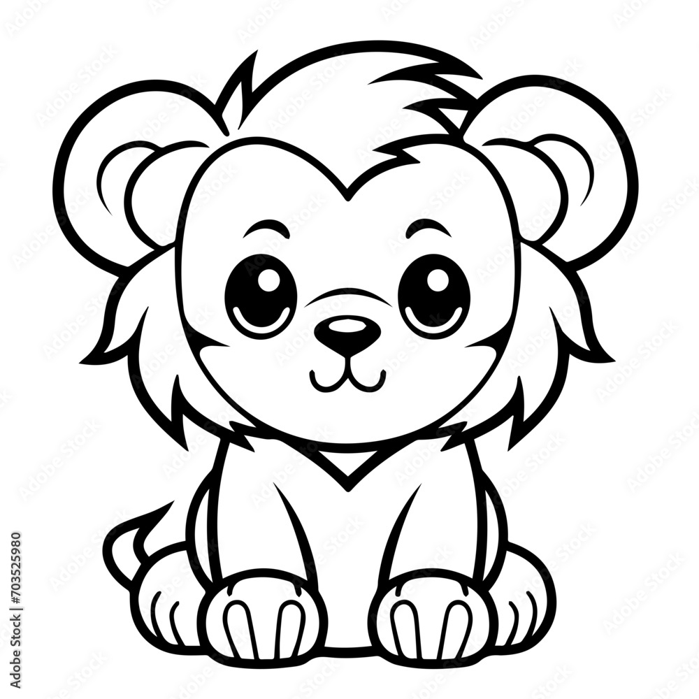 Delightful Kawaii Lion Cub Vector Illustration Delightful Kawaii Lion Cub Vector Illustration