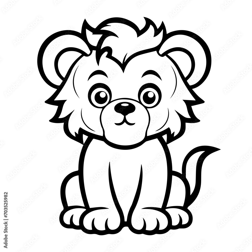 Delightful Kawaii Lion Cub Vector Illustration Delightful Kawaii Lion Cub Vector Illustration