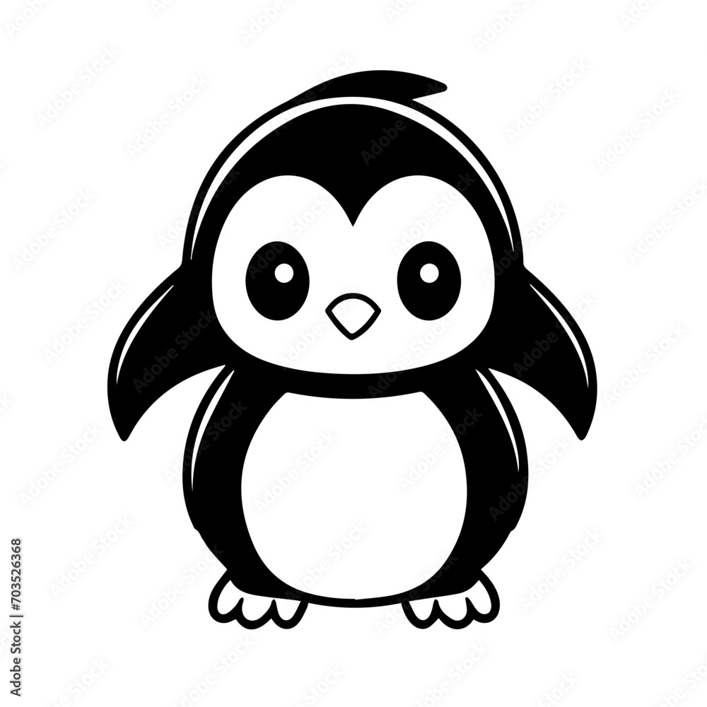Adorable Kawaii Penguin Vector Design Adorable Kawaii Penguin Vector Design