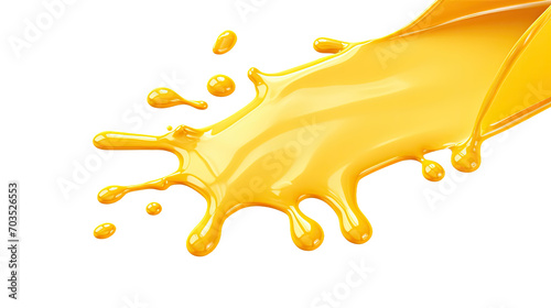 Melting cheese runs from top to bottom, golden yellow, isolated a transparent background 