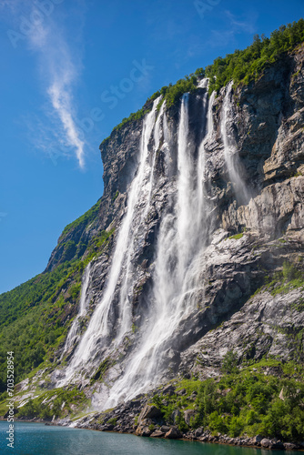 The Seven Sisters waterfall gets its name from, the seven separate streams in Norway