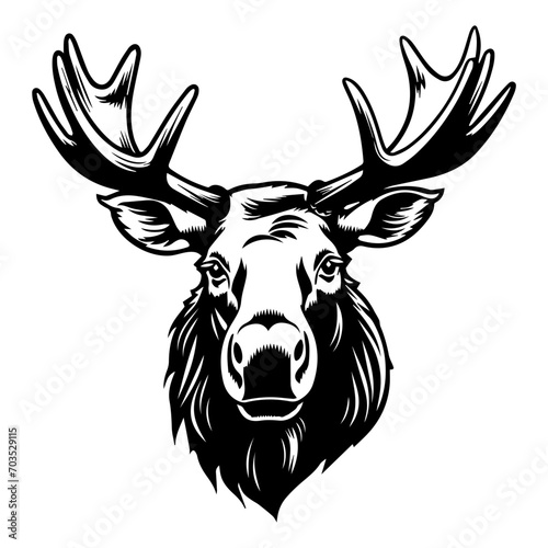Impressive Moose Head Vector Illustration