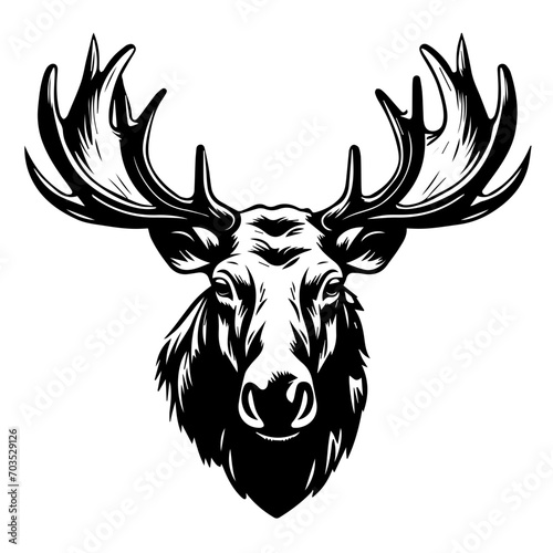 Impressive Moose Head Vector Illustration