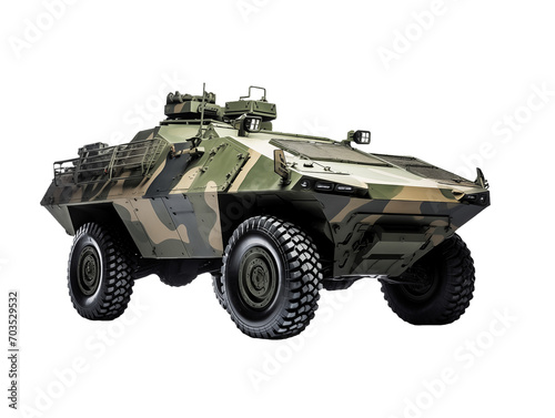 Main battle vehicle in hyper realistic style. Armored fighting vehicle. Special military transport. Detailed PNG colorful illustration. AI Generated