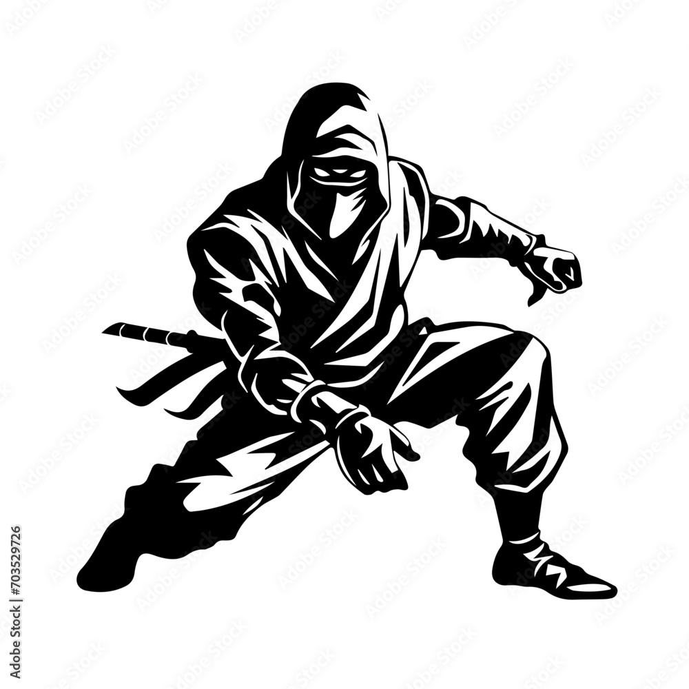 Stealthy Ninja Warrior Vector Art Stealthy Ninja Warrior Vector Art