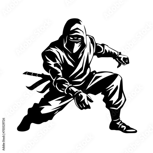 Stealthy Ninja Warrior Vector Art