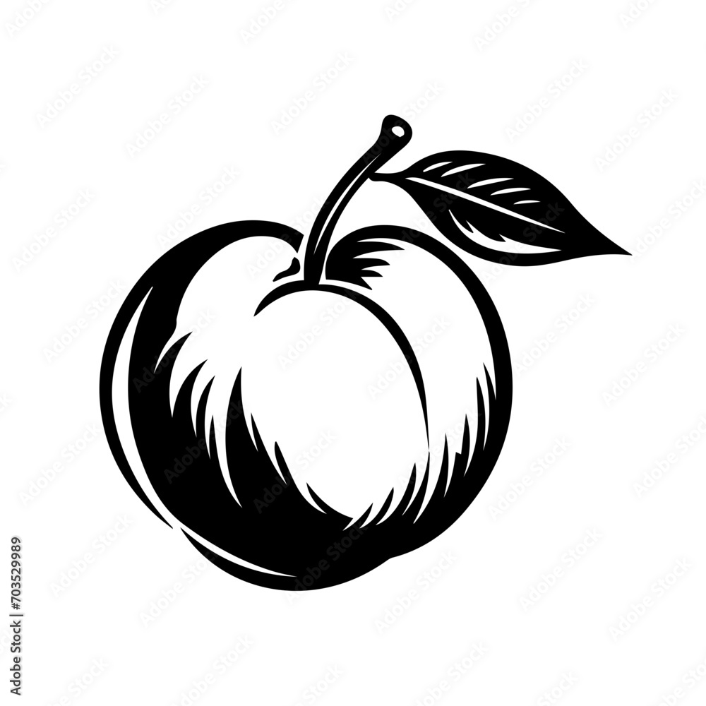 Juicy Peach Fruit Vector Illustration Juicy Peach Fruit Vector Illustration