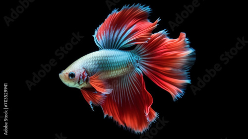 Siamese fish with a colorful tail. AI Generated